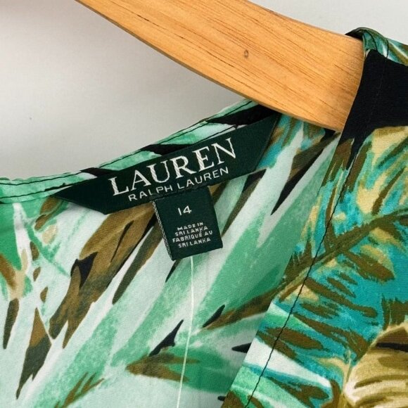 Ralph Lauren Womens Neila Jumpsuit Green tropical sleeveless size 14 new $198 - Picture 4 of 14